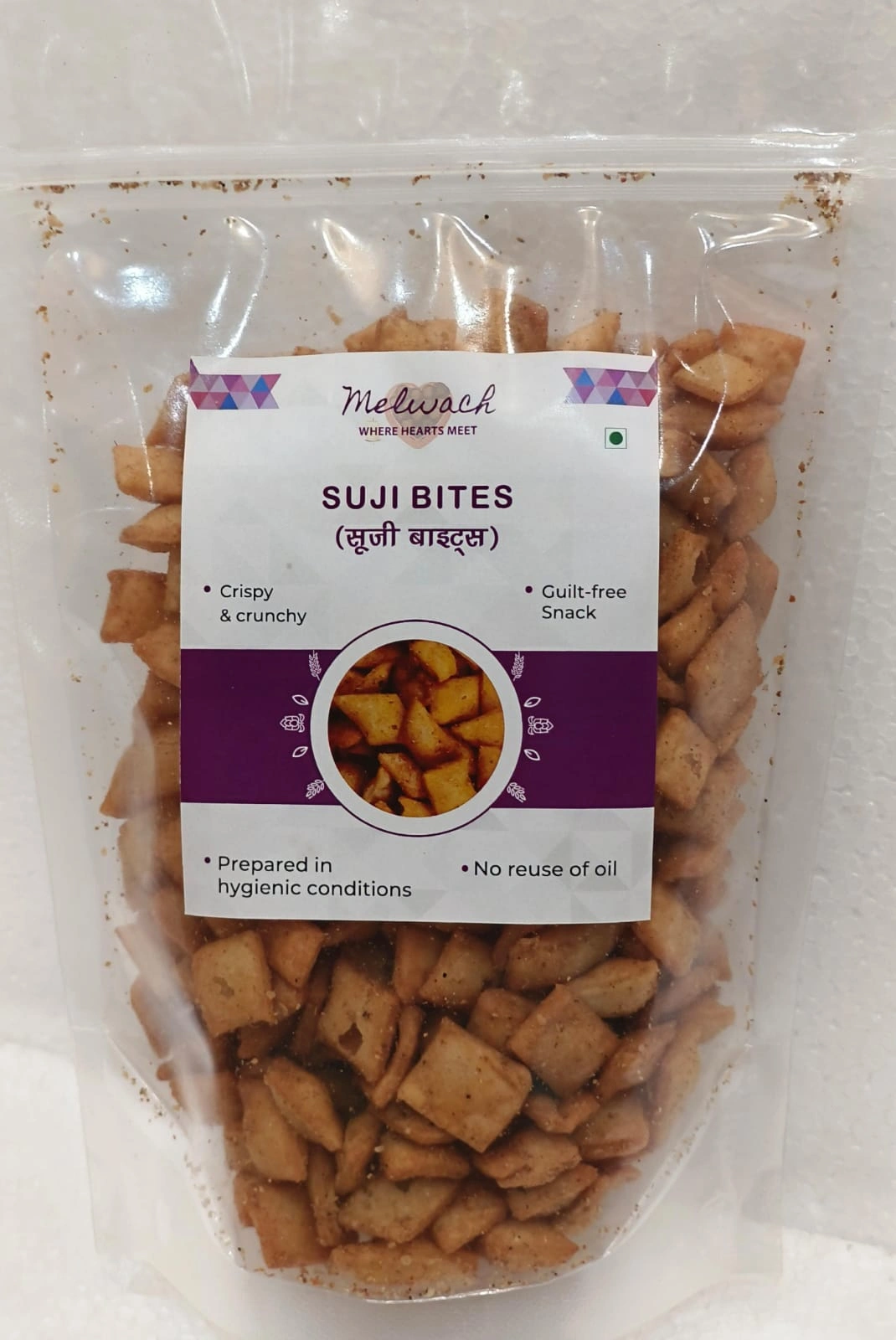 Suji Bites (200g), Crunchy Snack, Namkeen, No reuse of oil-386027-d88af3bb