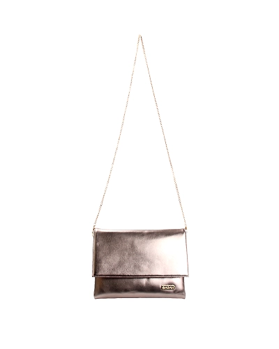Sarah Clutch cum Sling-Metallic Grey-1