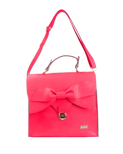 Sarah Bow Square Structured Bag-Red-1