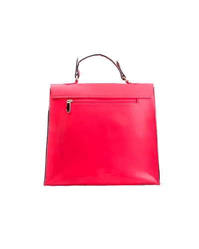 Sarah Bow Square Structured Bag-Red-2