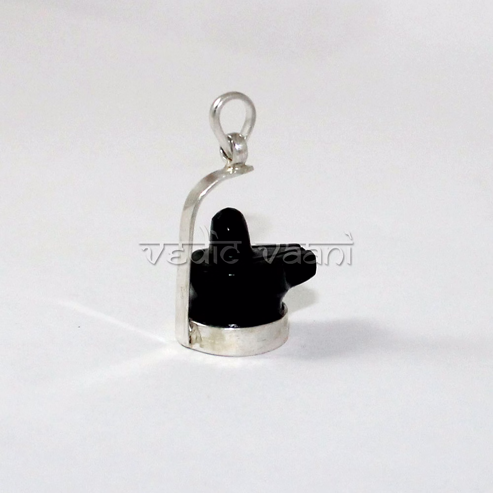 vedic vaani™ shivling locket in black agate gemstone