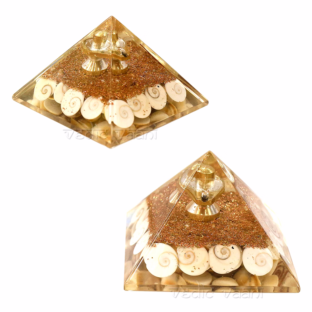 Orgone Pyramid with Shivling & Gomati Chakra image 2