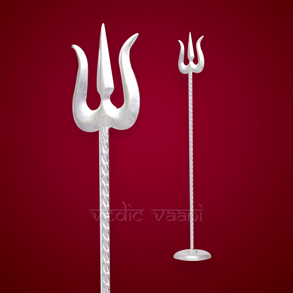 vedic vaani™ trishul / trident in pure silver