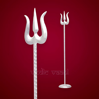 vedic vaani™ trishul / trident in pure silver