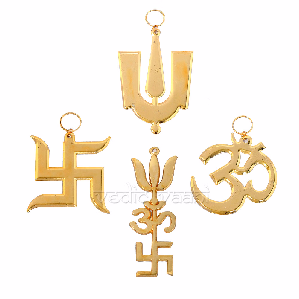 vedic vaani™ auspicious symbols / aum, swastik, tilak, trishul