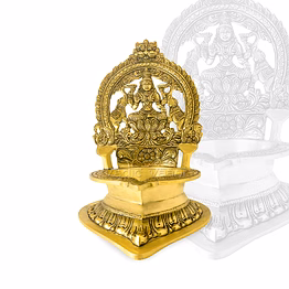 vedic vaani™ oil lamp lakshmi diya in brass for puja