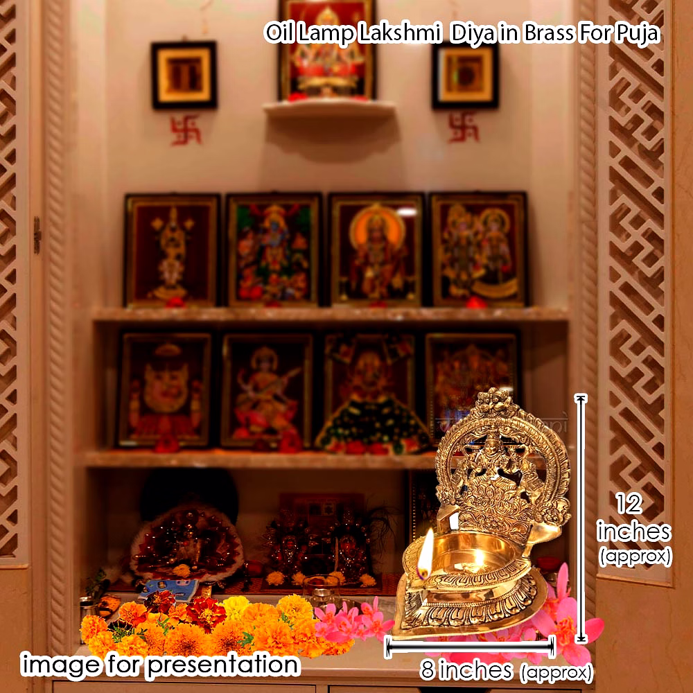 Oil Lamp Lakshmi Diya in Brass for Puja image 5