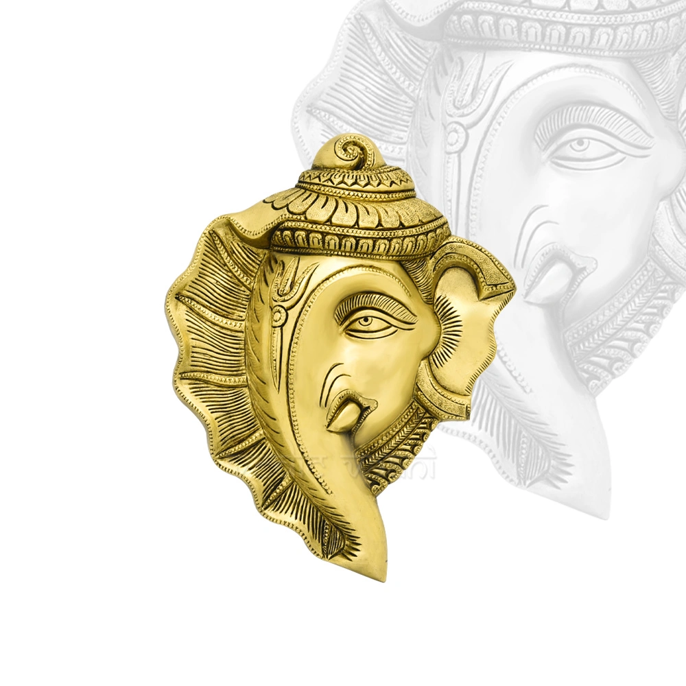 Vector Black White Illustration Of An Indian God With An Elephant Head.  Indian Deity Ganesh. Sketch For Tattoo Head Of An Elephant. Icon, Symbol  For Yoga Studio Isolated On White Background Royalty