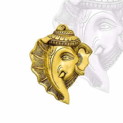 vedic vaani™ hanging showpiece lord ganesh face in brass