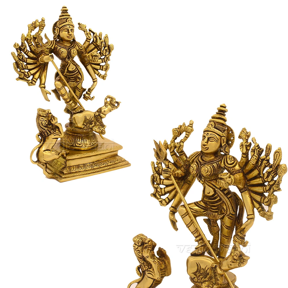 Mahishasuramardini Devi Durga Idol in Brass-1