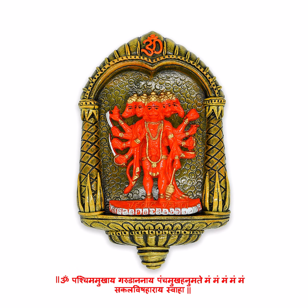 vedic vaani™ panchmukhi (5 face) hanuman frame - wall hanging