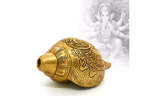 Vishwaroop Lord Ganesha Unique Handcarving Antique Finish Blowing Shank