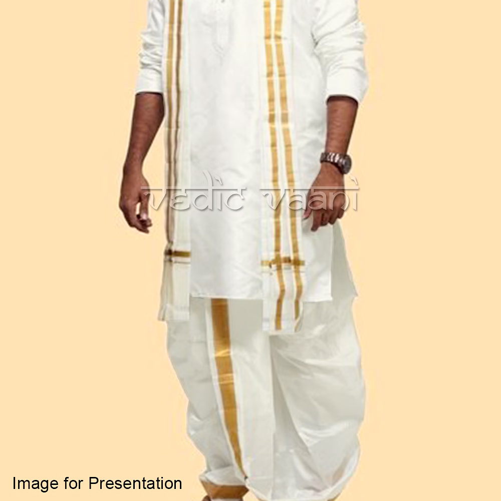 Traditional Dhoti (Vesti) and Shawl for Men image 3