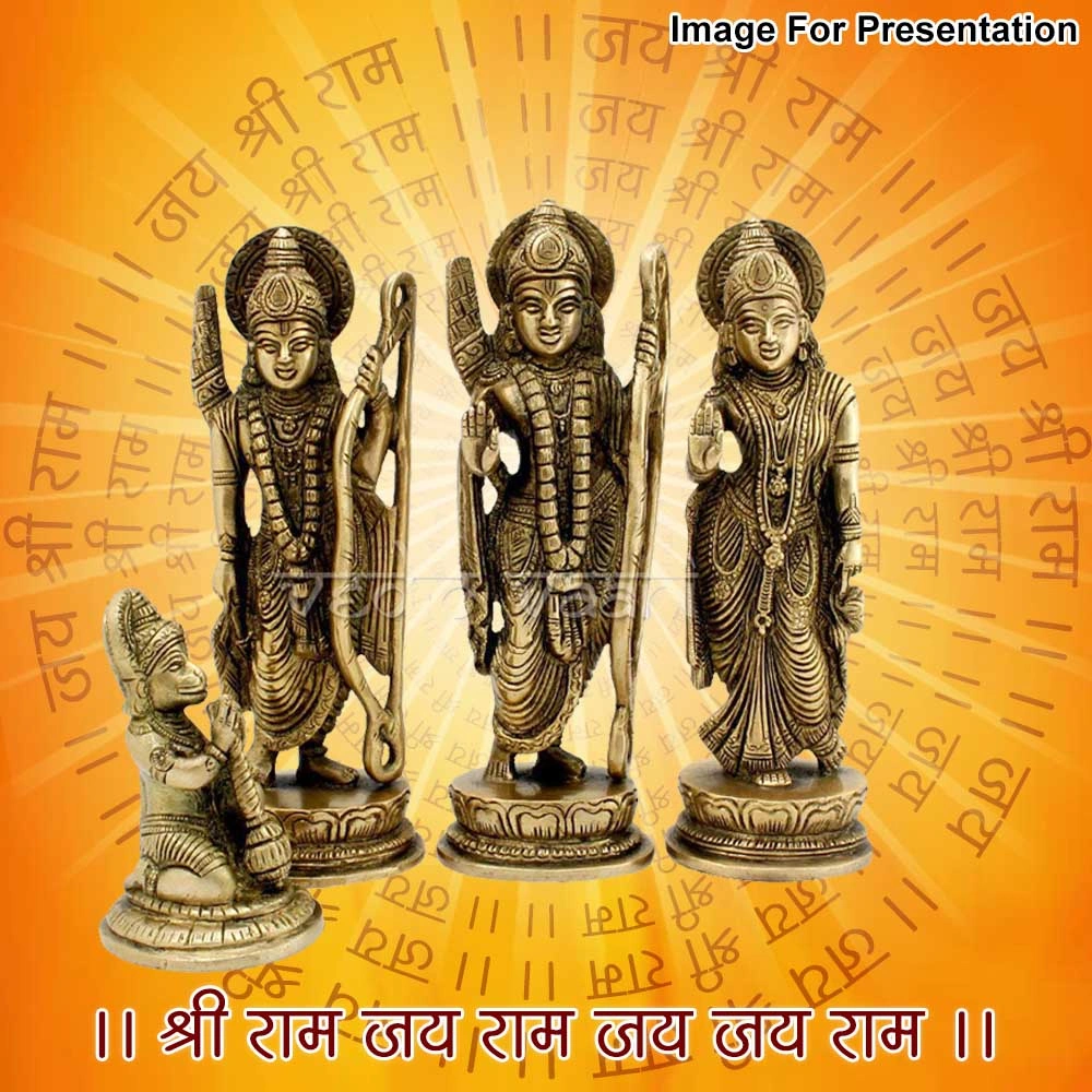 Ram Darbar Elegant Finishing Brass Statues - (Rama Sita Laxman &amp; Hanuman)-AZ592