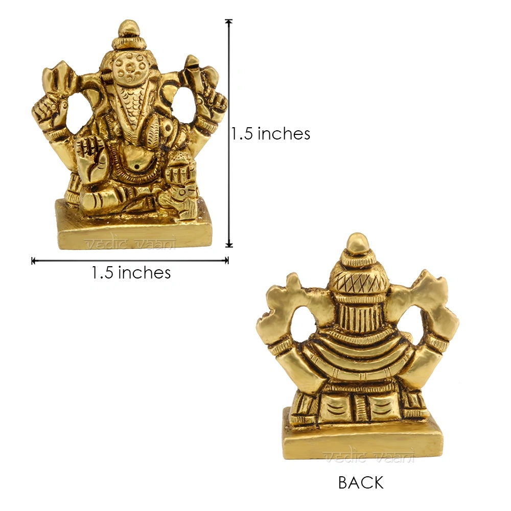 Dagdusheth Halwai Small Ganesha Idol in Brass-2