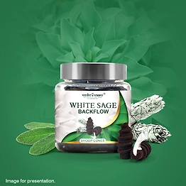 Vedic Vaani™ White Sage Backflow Dhoop Cones