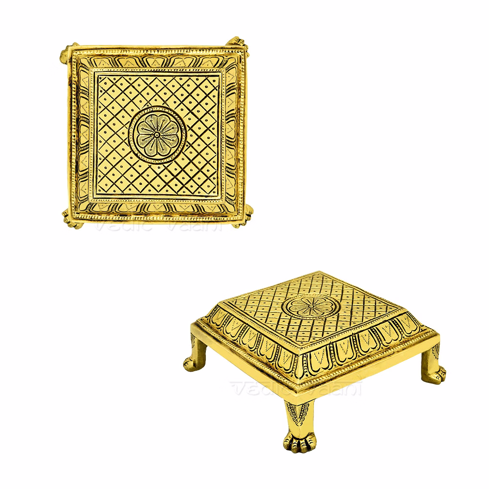 vedic vaani™ religious brass chowki for idols / murtis