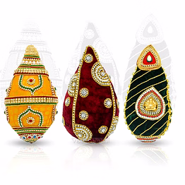 vedic vaani™ wedding shagun nariyal (decorative coconut) - set of 3