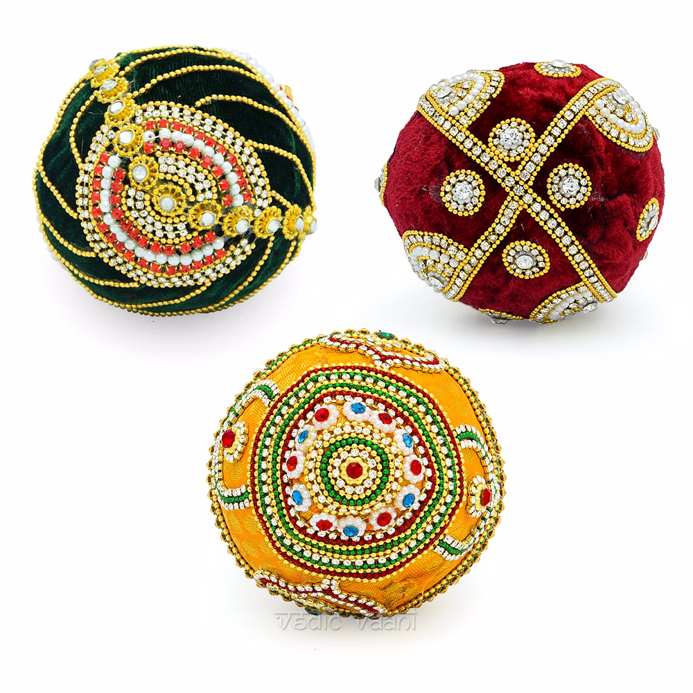 Wedding Shagun Nariyal (Decorative Coconut) - Set of 3 image 3