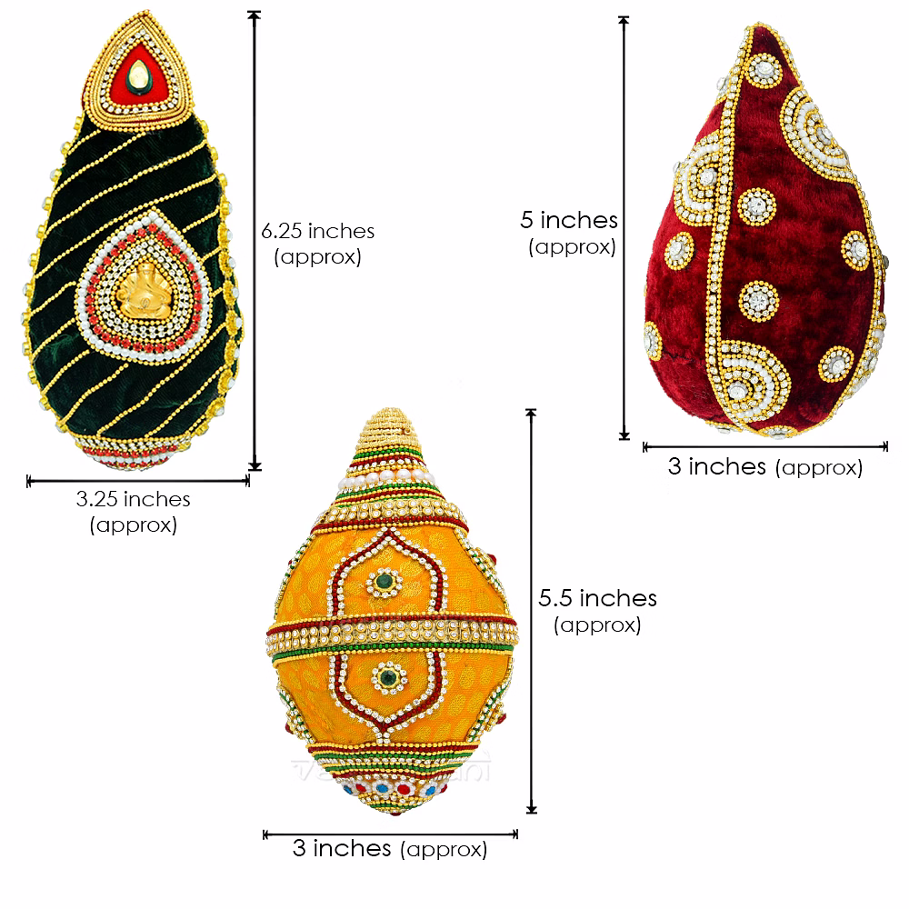 Wedding Shagun Nariyal (Decorative Coconut) - Set of 3 image 4