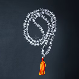 vedic vaani™ diamond cut crystal (sphatik) mala 108+1 beads