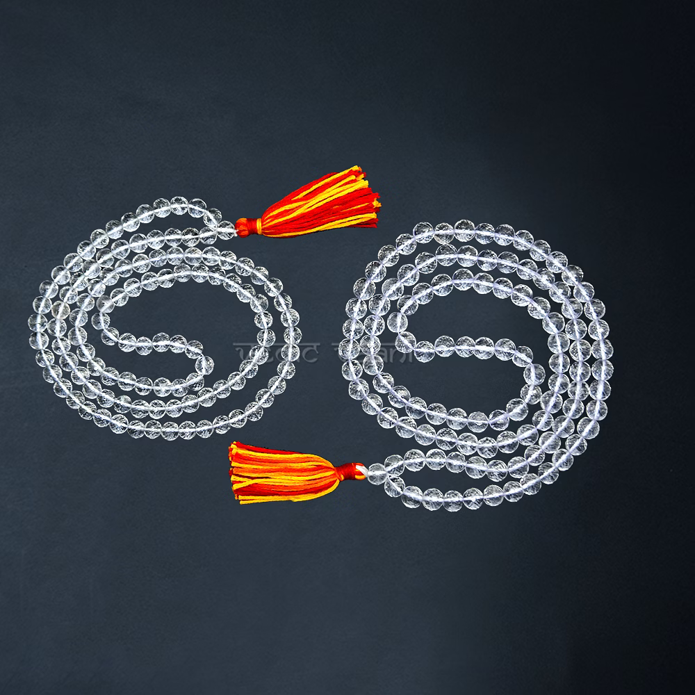 Diamond Cut Crystal (Sphatik) mala 108+1 beads image 2
