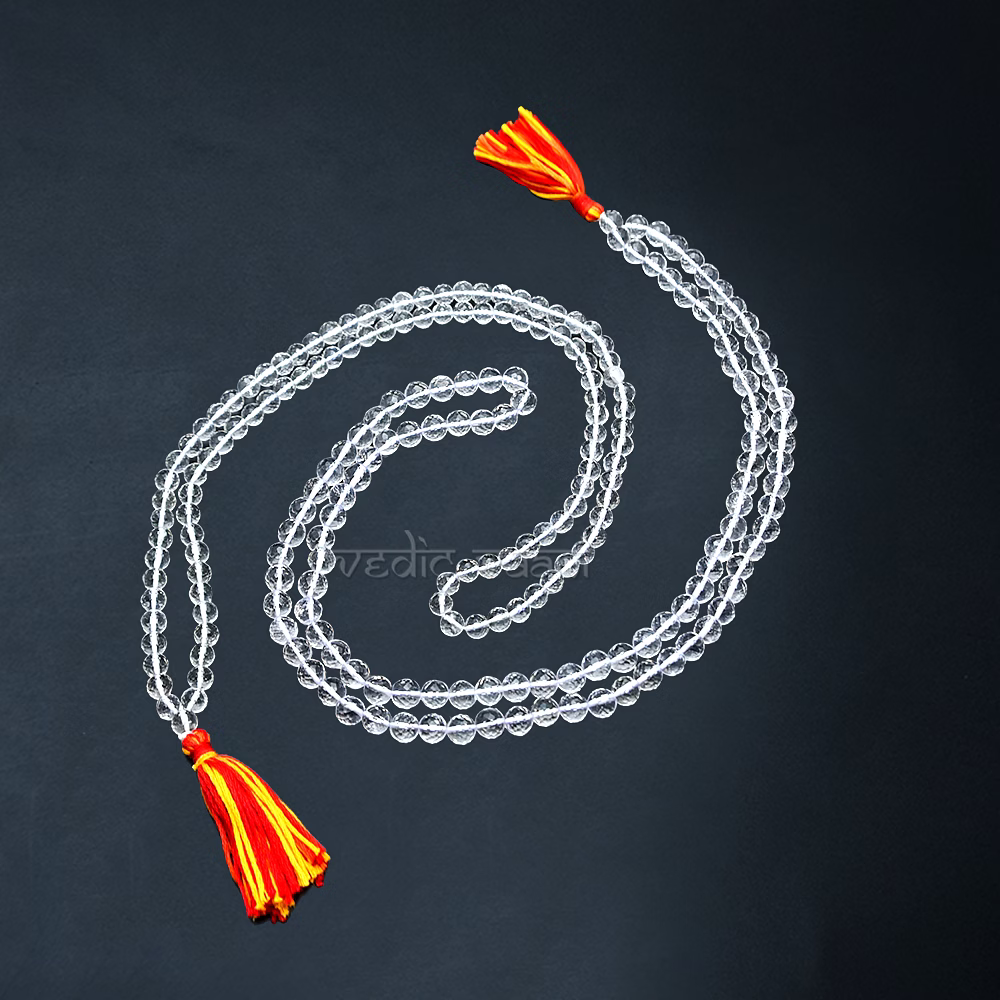 Diamond Cut Crystal (Sphatik) mala 108+1 beads image 3