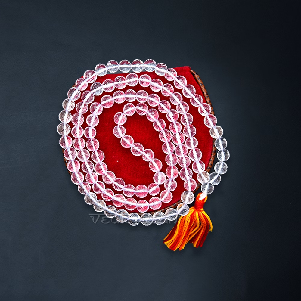 Diamond Cut Crystal (Sphatik) mala 108+1 beads image 4