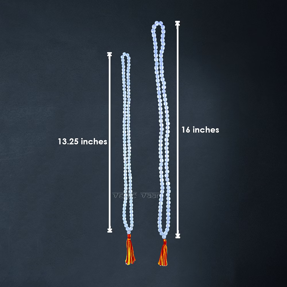 Diamond Cut Crystal (Sphatik) mala 108+1 beads image 5
