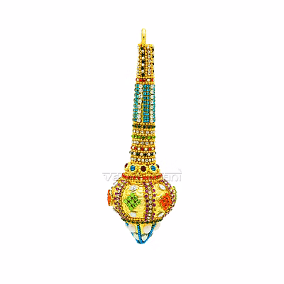 vedic vaani™ gada (mace) weapon of the idols / murtis in multi gemstones work