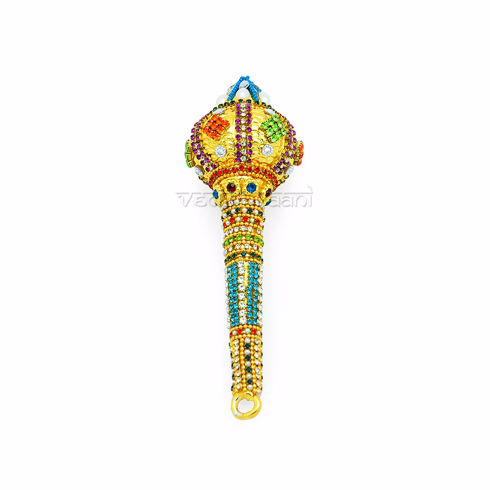 Gada (Mace) Weapon of the Idols / Murtis in Multi gemstones Work image 3