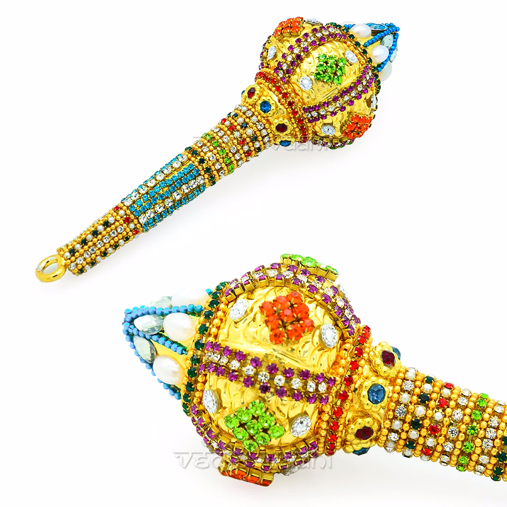 Gada (Mace) Weapon of the Idols / Murtis in Multi gemstones Work image 4