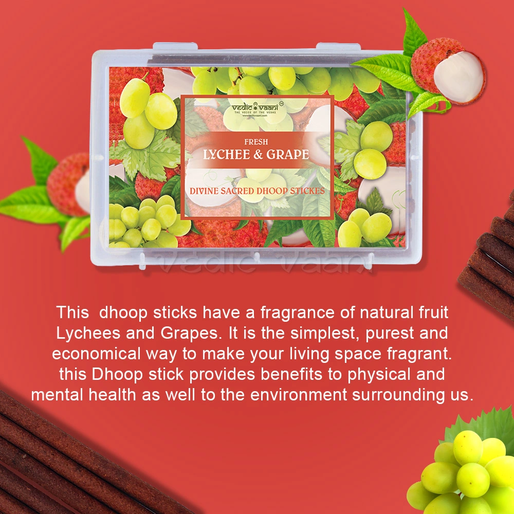 Lychee &amp; Grape Dhoop Stick-100 sticks-4