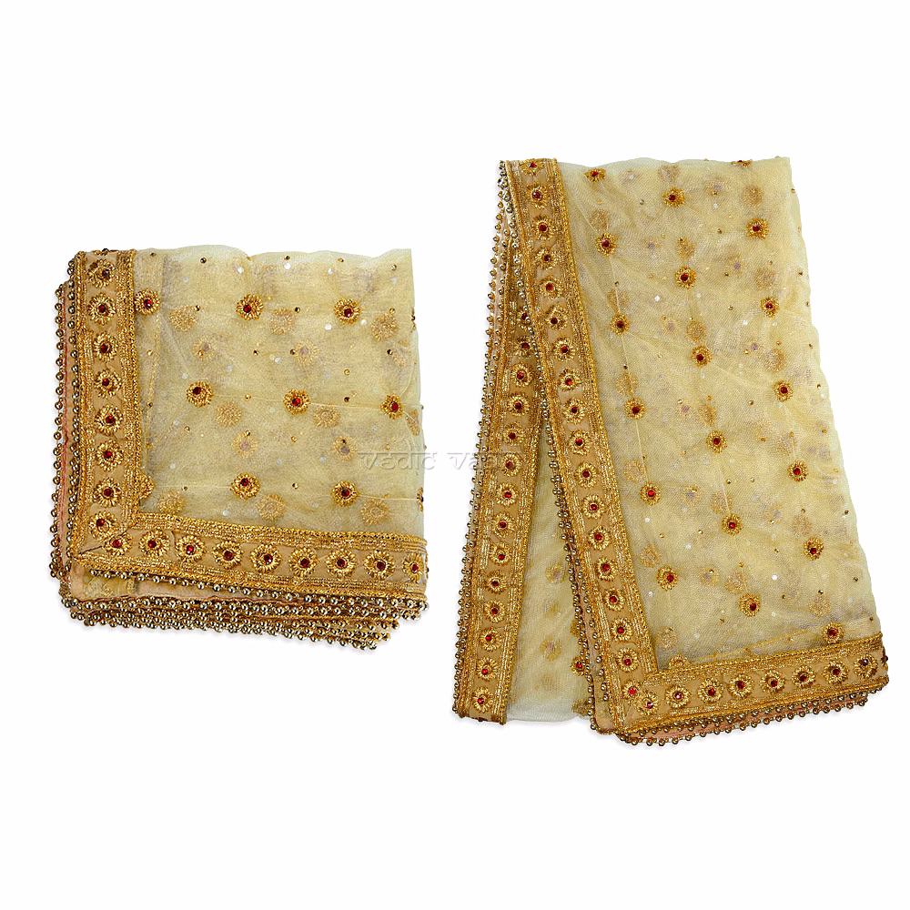 vedic vaani™ golden designer chunri / chunni for wedding & religious ceremonies