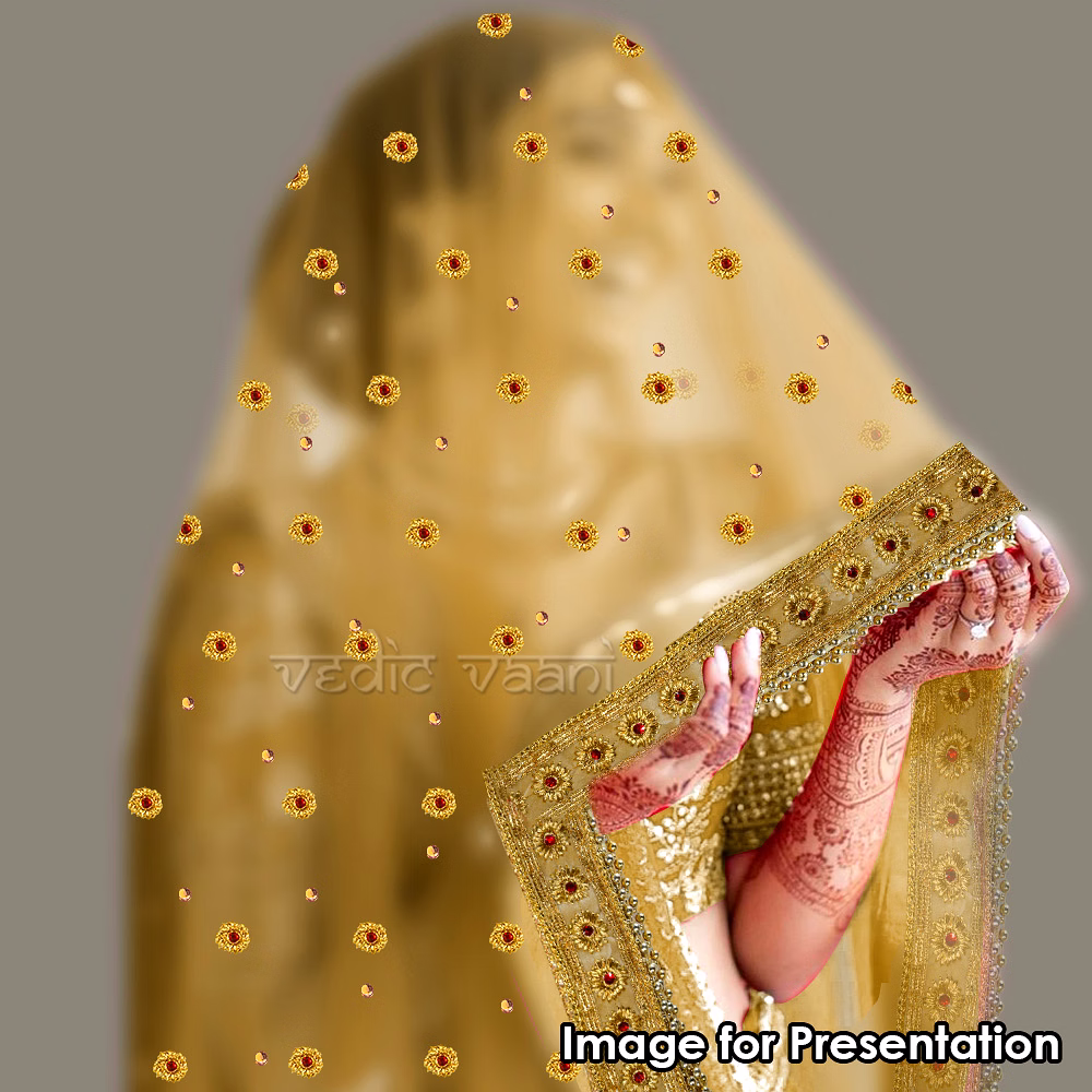 Golden Designer Chunri / Chunni for Wedding & Religious Ceremonies image 5