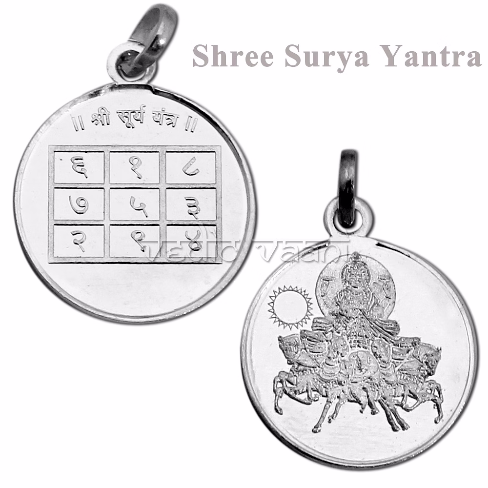 vedic vaani™ surya yantra locket in silver