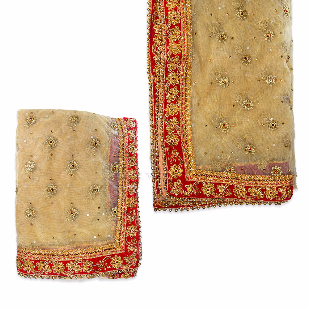 Gold Chunri with Red Border image 2