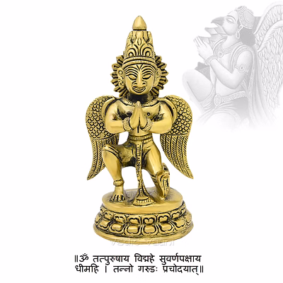 vedic vaani™ garuda dev king of bird idol in brass