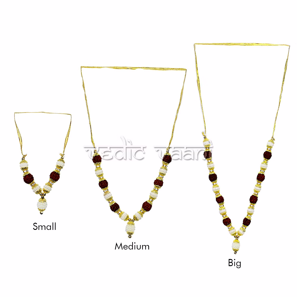 vedic vaani™ pearl rudraksha mala