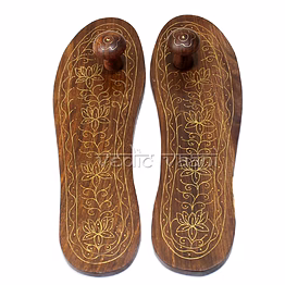 vedic vaani™ lotus laxmi charan paduka (khadau)