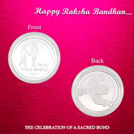 vedic vaani™ gift coin for raksha bandha in pure silver - 10 gms