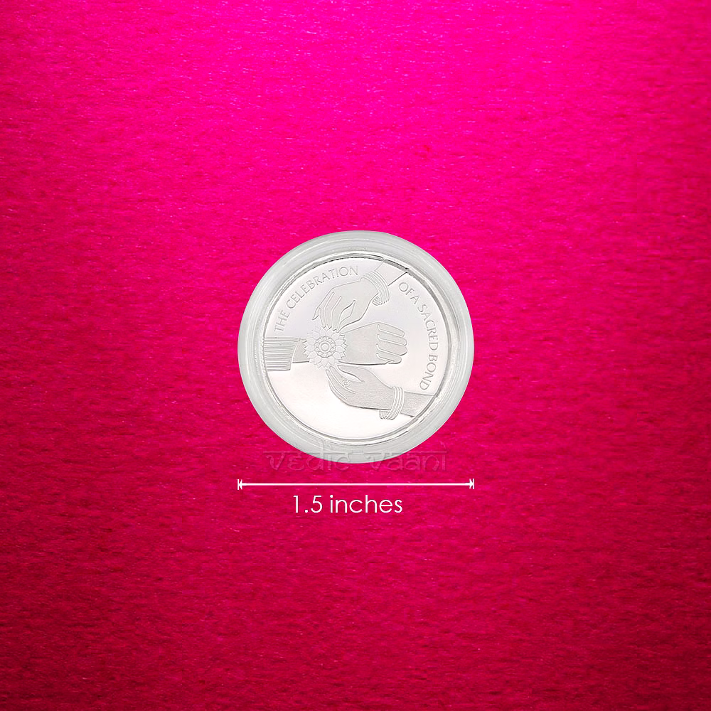 Gift Coin for Raksha Bandha in Pure Silver - 10 gms image 4