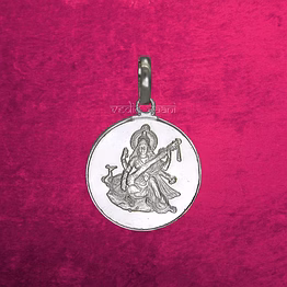 vedic vaani™ maa saraswati yantra locket in pure silver