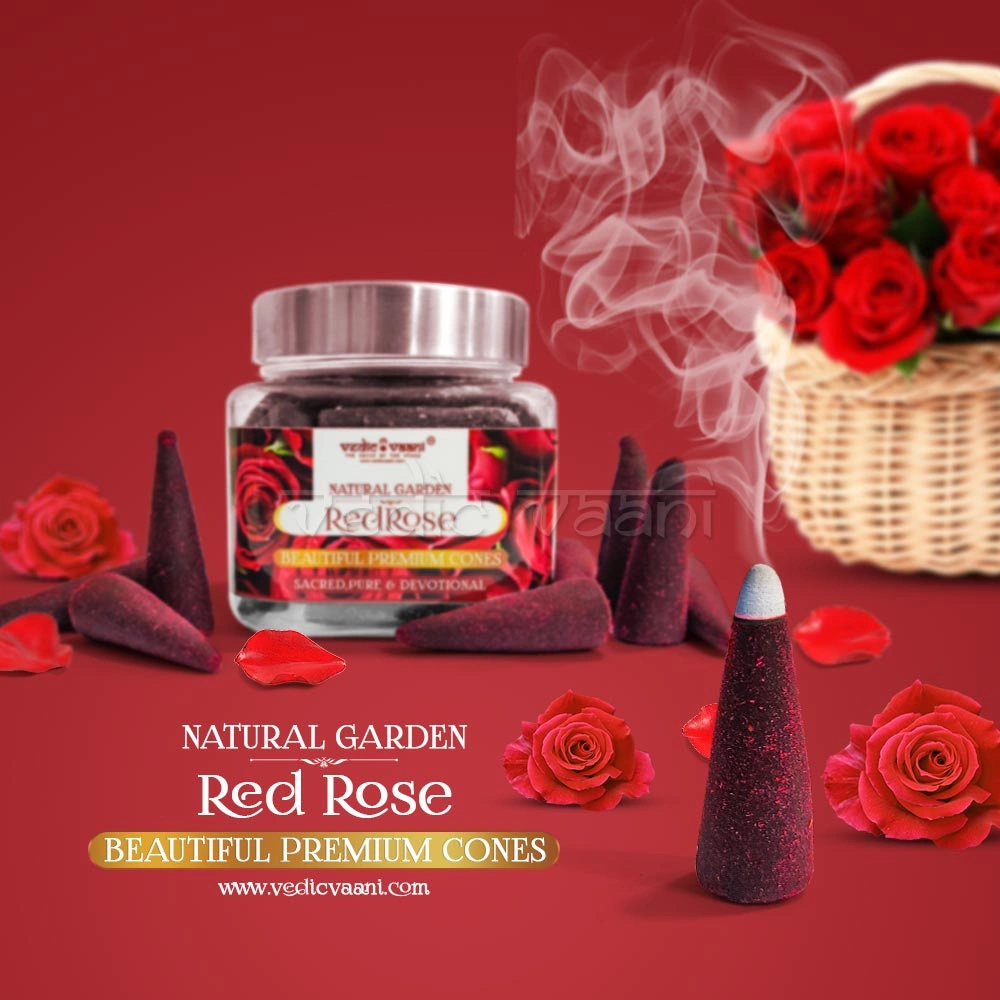 Natural Garden Red Rose Beautiful Premium Dhoop Cones-AZ1230-1