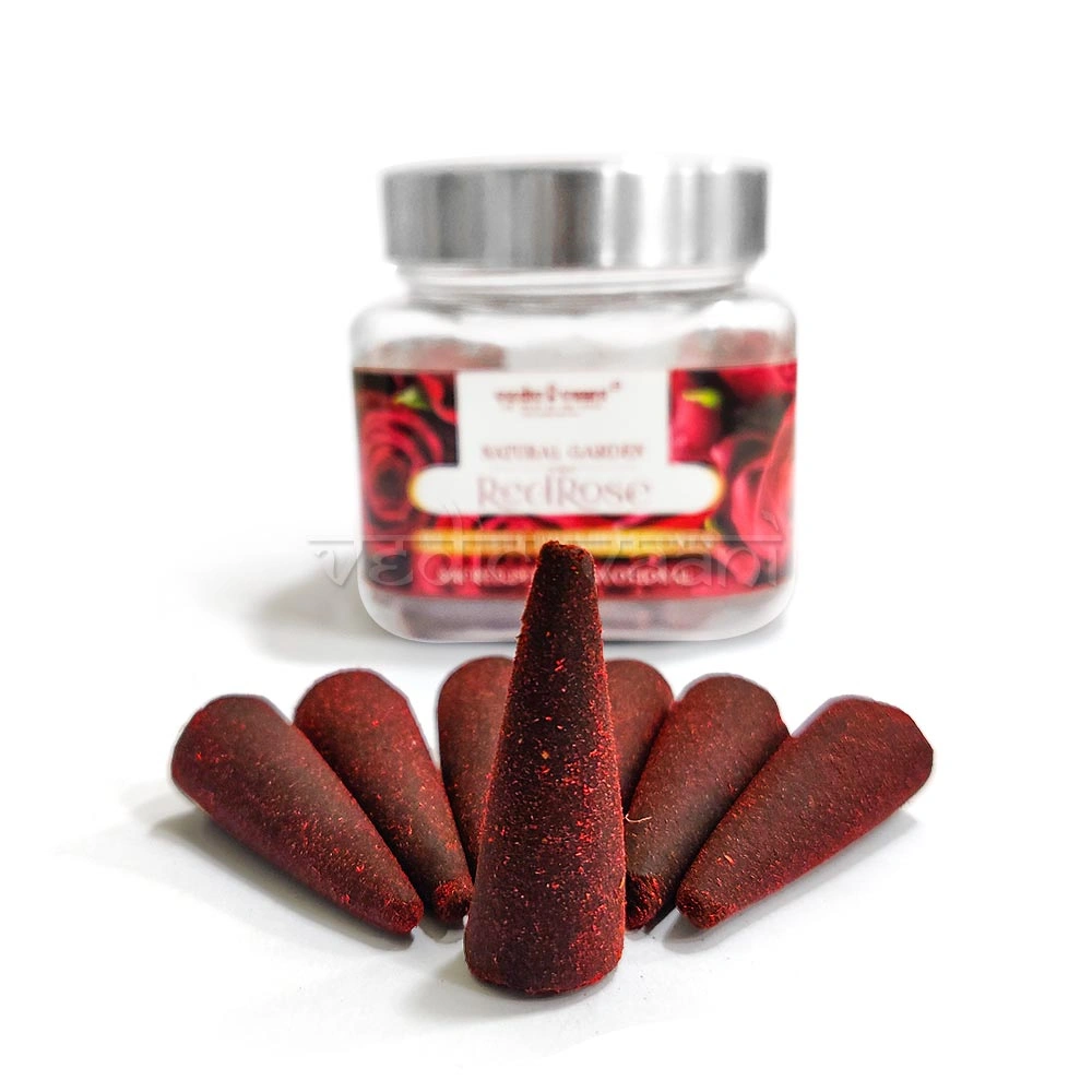 Natural Garden Red Rose Beautiful Premium Dhoop Cones-35 pcs-3