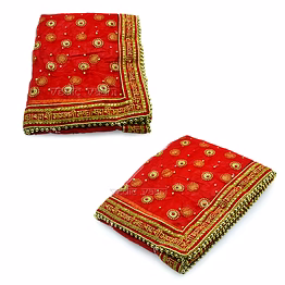vedic vaani™ mangalkari sada saubhagyavatta bhava ashirwad bridal red zari velvet embroidered net dupatta