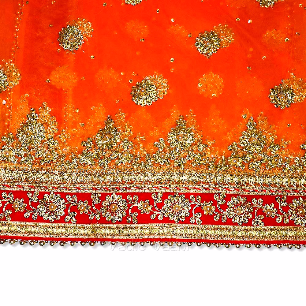 Designer Chunri / Chunni for Wedding & Religious Ceremonies - Orange image 3