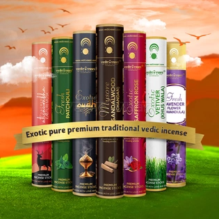 Exotic Pure Premium Traditional Vedic Incense - set of 7