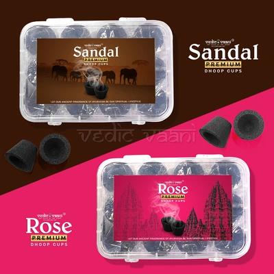 Rose And Sandal Premium Dhoop Cup