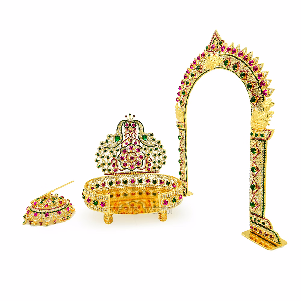Gemstone Sinhasan for Deity / Idols image 4
